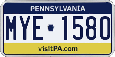PA license plate MYE1580