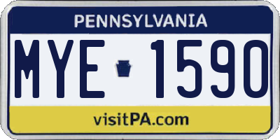 PA license plate MYE1590