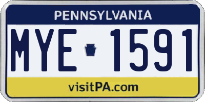 PA license plate MYE1591