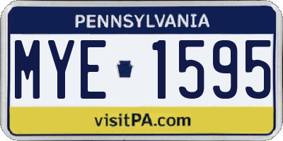 PA license plate MYE1595