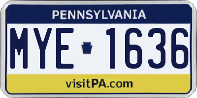 PA license plate MYE1636