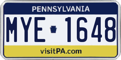 PA license plate MYE1648