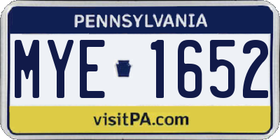 PA license plate MYE1652