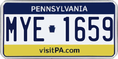 PA license plate MYE1659