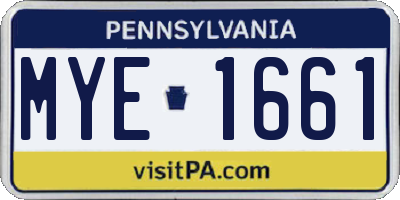 PA license plate MYE1661