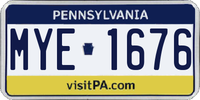 PA license plate MYE1676