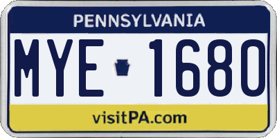 PA license plate MYE1680