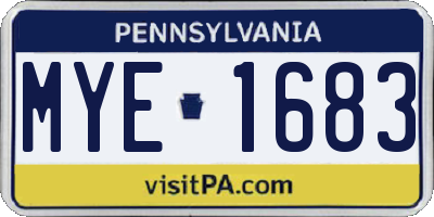 PA license plate MYE1683