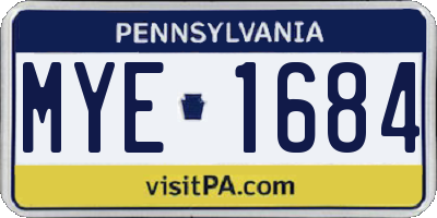 PA license plate MYE1684