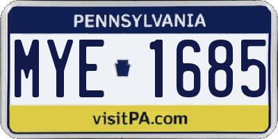 PA license plate MYE1685