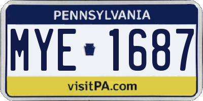 PA license plate MYE1687