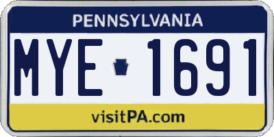 PA license plate MYE1691