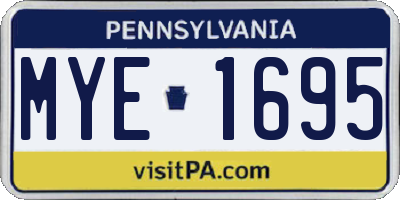 PA license plate MYE1695