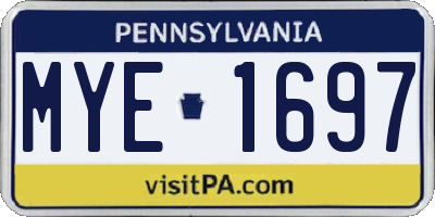 PA license plate MYE1697
