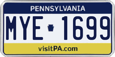 PA license plate MYE1699