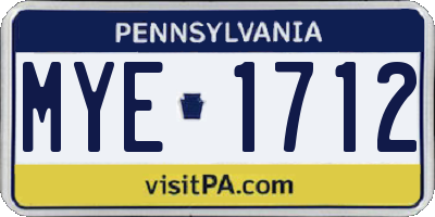 PA license plate MYE1712