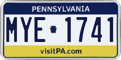 PA license plate MYE1741