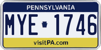 PA license plate MYE1746