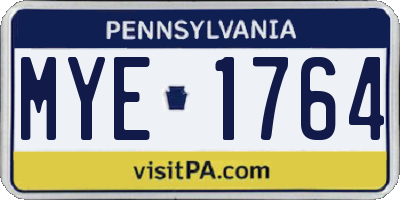 PA license plate MYE1764