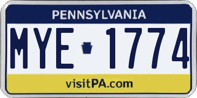 PA license plate MYE1774