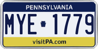 PA license plate MYE1779