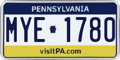 PA license plate MYE1780