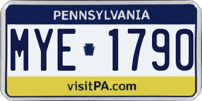 PA license plate MYE1790