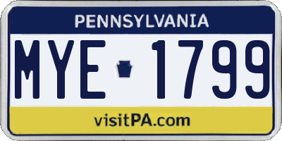 PA license plate MYE1799