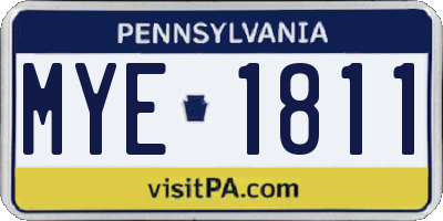 PA license plate MYE1811
