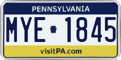 PA license plate MYE1845