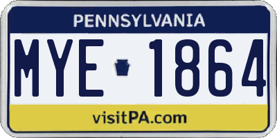 PA license plate MYE1864