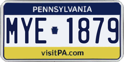 PA license plate MYE1879
