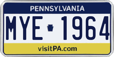 PA license plate MYE1964