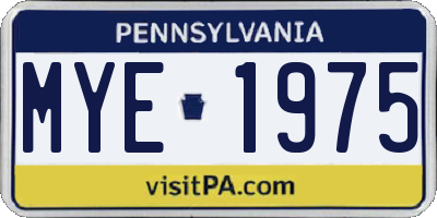 PA license plate MYE1975