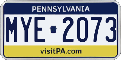 PA license plate MYE2073