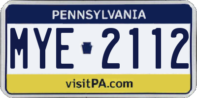 PA license plate MYE2112