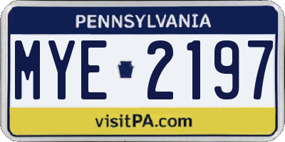 PA license plate MYE2197