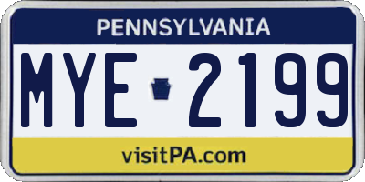 PA license plate MYE2199