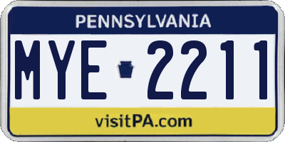 PA license plate MYE2211