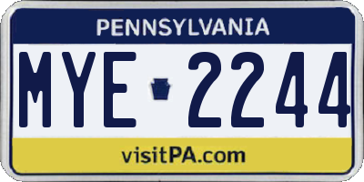 PA license plate MYE2244