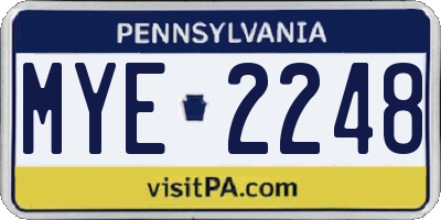 PA license plate MYE2248