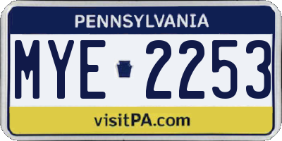 PA license plate MYE2253