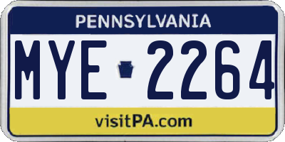 PA license plate MYE2264