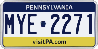 PA license plate MYE2271