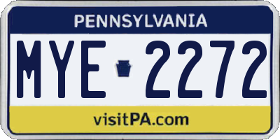 PA license plate MYE2272