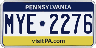 PA license plate MYE2276