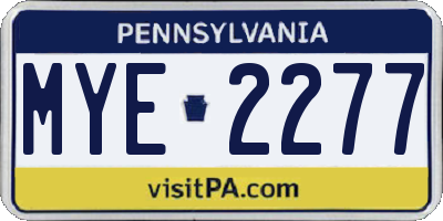 PA license plate MYE2277