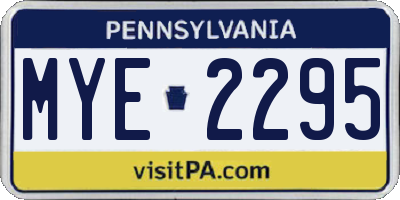 PA license plate MYE2295