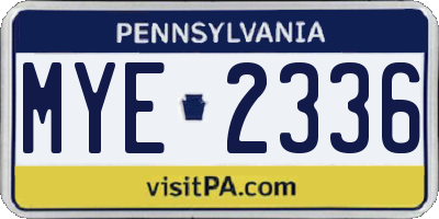 PA license plate MYE2336