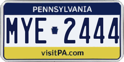 PA license plate MYE2444